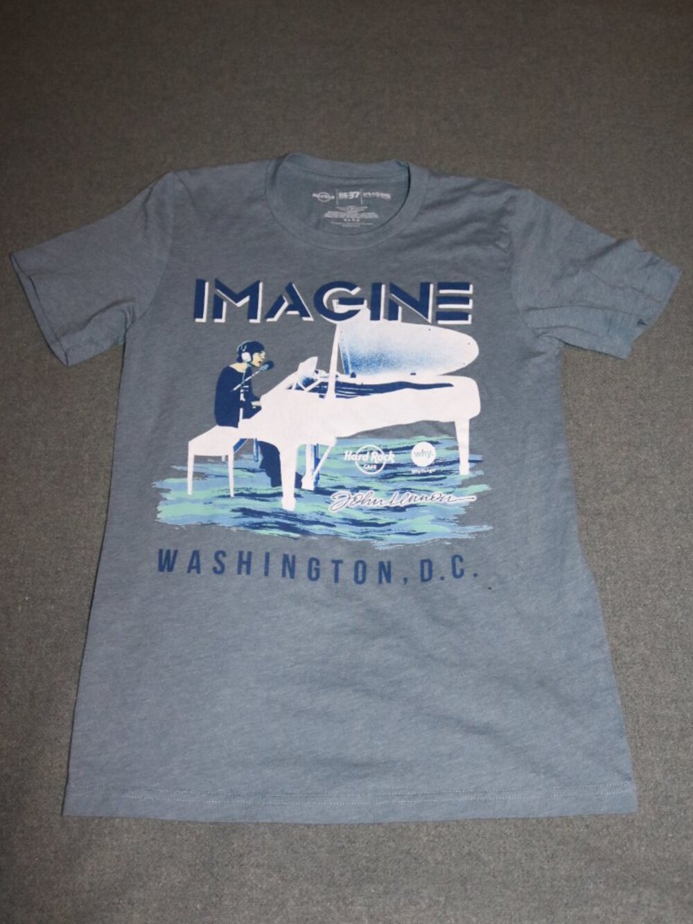John Lennon Imagine T-shirt Womens Small Hard Rock Cafe Washington DC Piano